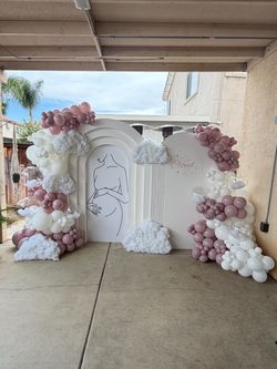 Baby Shower Balloon Arch Backdrop Set
