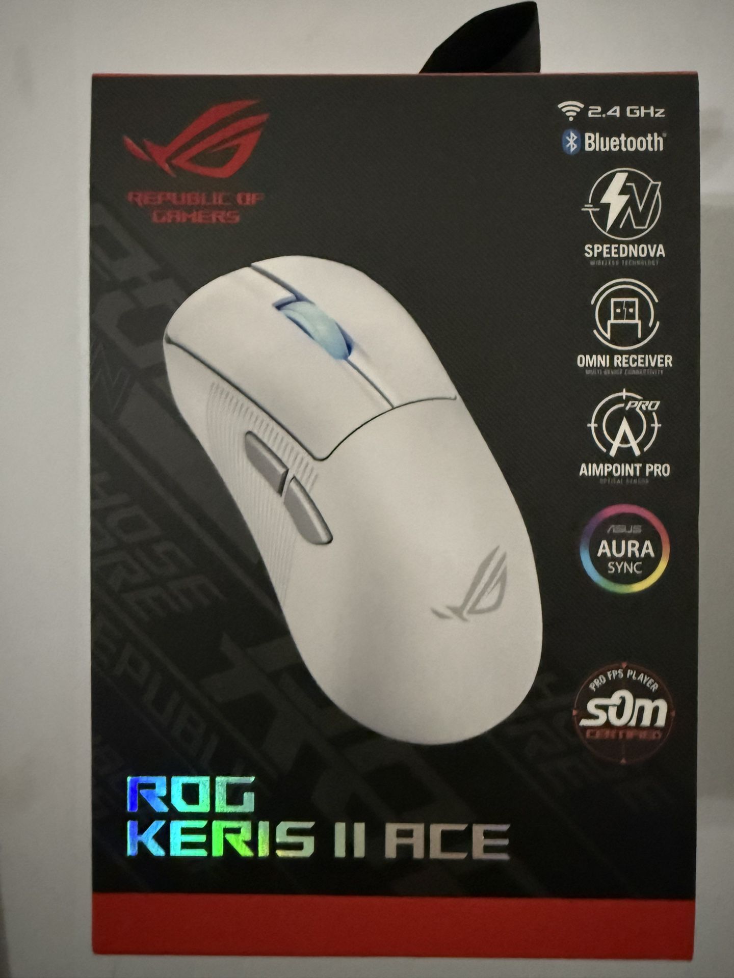 ASUS - ROG Keris II Ace Ultralight Wireless Optical Gaming Mouse - White