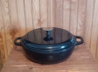Wolfgang Puck Black Enamel Cast Iron 12" Dutch Oven Pot w/ Lid
