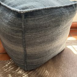 NEW Blue Handwoven 18x18 Pouf