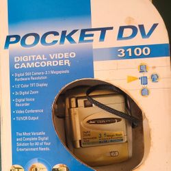 Pocket DV 3100 Digital Video Camcorder. 3.1 Megapixels, 1.5" color TFT Display, 2x zoom, Digital voice Recorder, Video Conference, TV/VCR Output Aipte