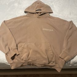 Tan Fear of God essentials hoodie  