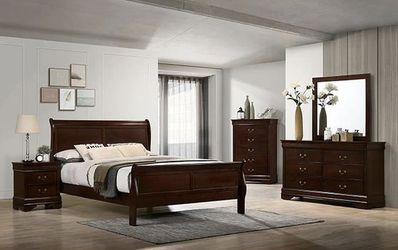 Mattress Set Included - 4-Pc Queen Bed Frame,Dresser,Mirror And 1 Nightstand