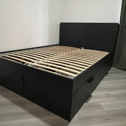 IKEA Queen Bed Frame & Headboard Black