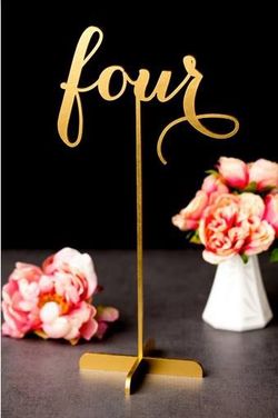 Gold Calligraphy Table Numbers