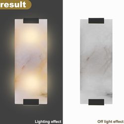 1-Nordic Style Wall Sconce with Marble Shade