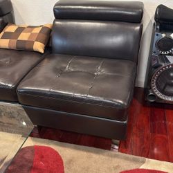 3-piece Black Sofa Set