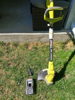 Ryobi 12" Battery Trimmer Lithium 18V w Power Supply 