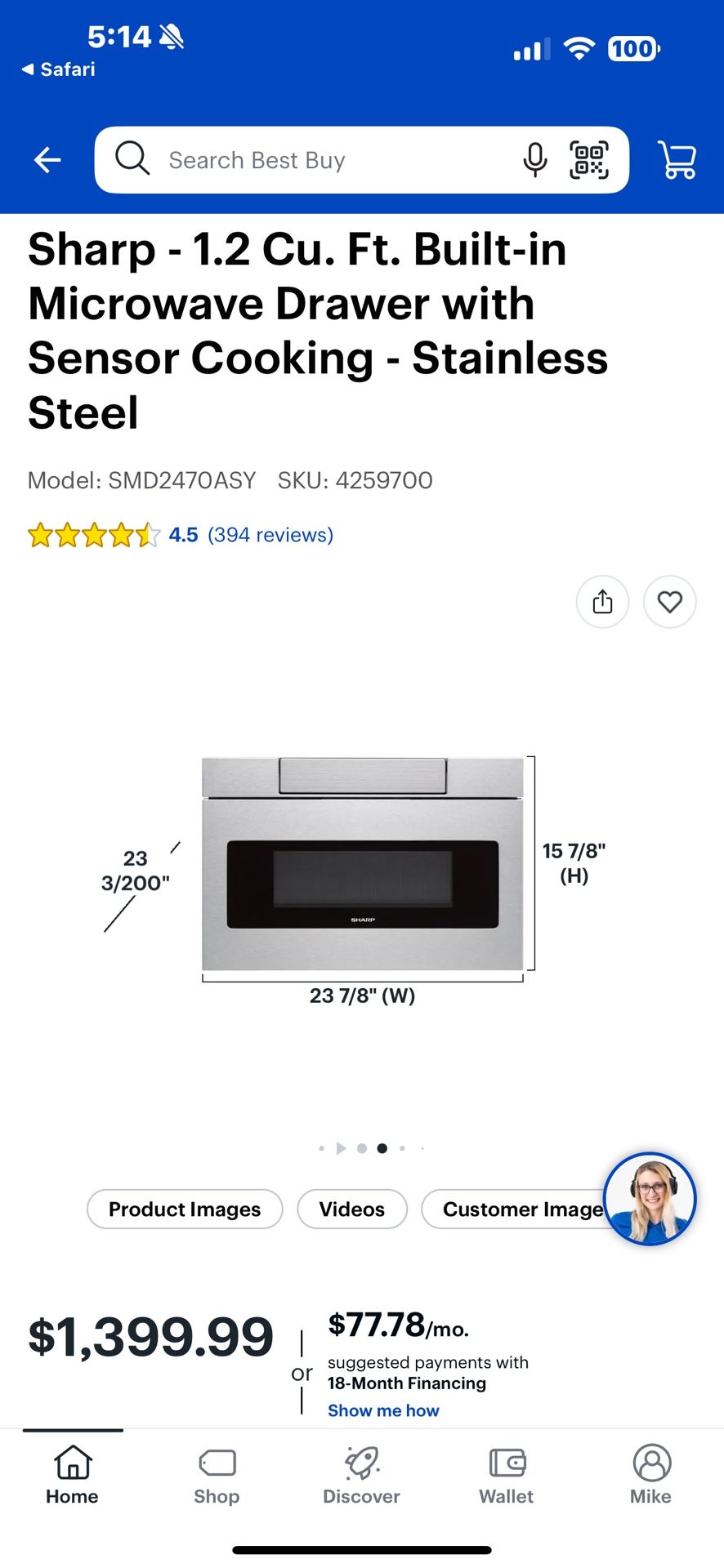 NEW 24” DRAWER MICROWAVE. STILL IN BOX WITH A 3 YEAR EXTENDED WARRANTY FULLY TRANSFERABLE. 8/2/25