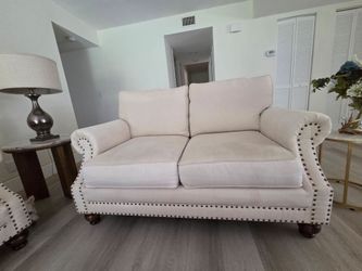 Two Matching Fabric Sofas – Good Condition