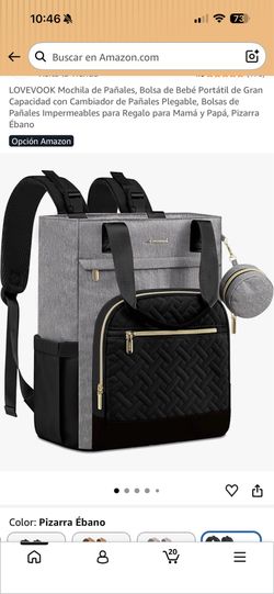 Diaper Bag Backpack, Large Capacity Portable Baby Bag with Foldable Diaper Changing Pad, Waterproof Baby Diaper Bags Gift for Mon Dad, Slate