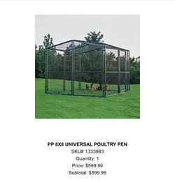 8x8 chain linked chicken pen