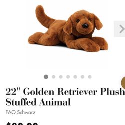 💕NWT 22” Golden Retriever Plush Puppy with Adoption/Birtth Certificate, Stuffed Animal, Brown, Target Retail Price $30        Nice Gift 🎁 ONLY  $15