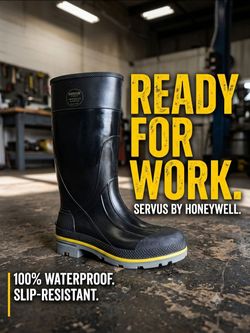Steel Toe Boots SZ 11 – Waterproof & Slip Resistant Servus by Honeywell