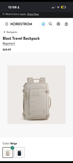 BAGSMART Blast Laptop Backpack, Medium, Beige