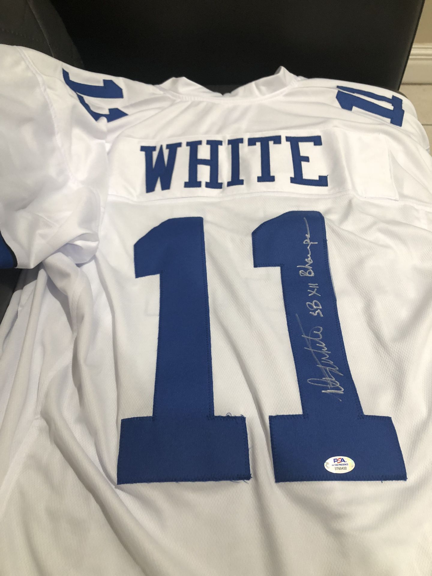Danny White Signed Jersey Inscribed "SB XII Champs" (PSA)