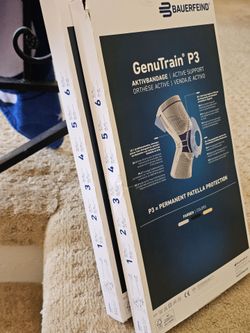 New in Box Bauerfeind GenuTrain P3 Size 4 Knee Braces - Left & Right Pair