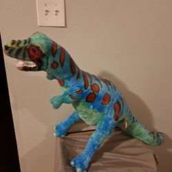 Melissa & Doug Plush Jumbo Dinosaur Giant T Rex Blue Green Poseable Stuffed Toy