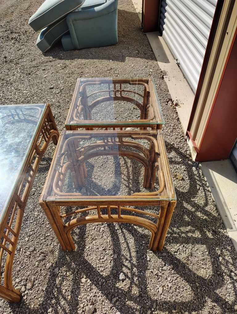 Bamboo Coffee Table And End Tables 