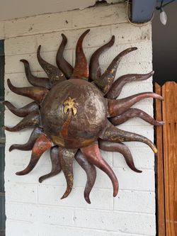 Large Metal Sun Wall Art Decor