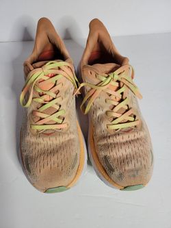 Hoka One One Clifton Women's 9.5B Peach Running Walking Shoes 119394CSPY