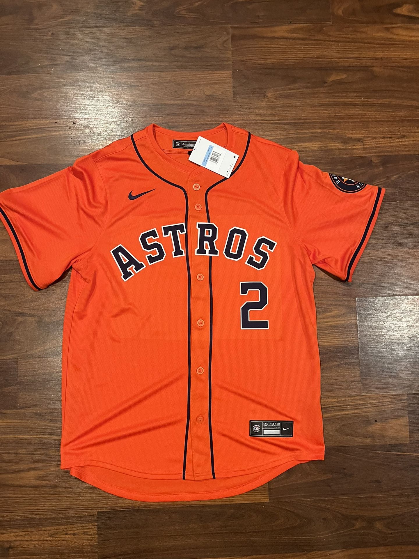 Nike Houston Astros Alex Bregman #2 Orange Baseball Jersey Mens Medium