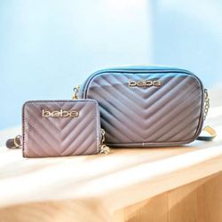 Bebe Sophia Quilted Crossbody Bag With Wallet 
