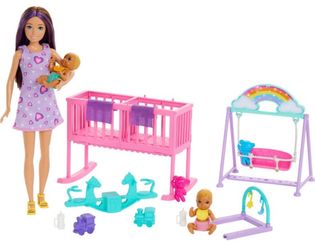 Barbie babysitter with two babies