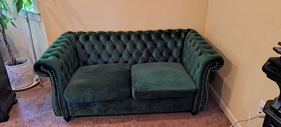 Emerald green velvet tufted Sofa