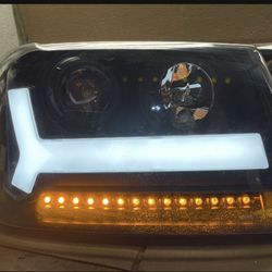 Oh145 Fit 06-09 Chevrolet Trailblazer LT Black Led Bar Headlight 