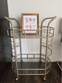 Gold bar cart + print