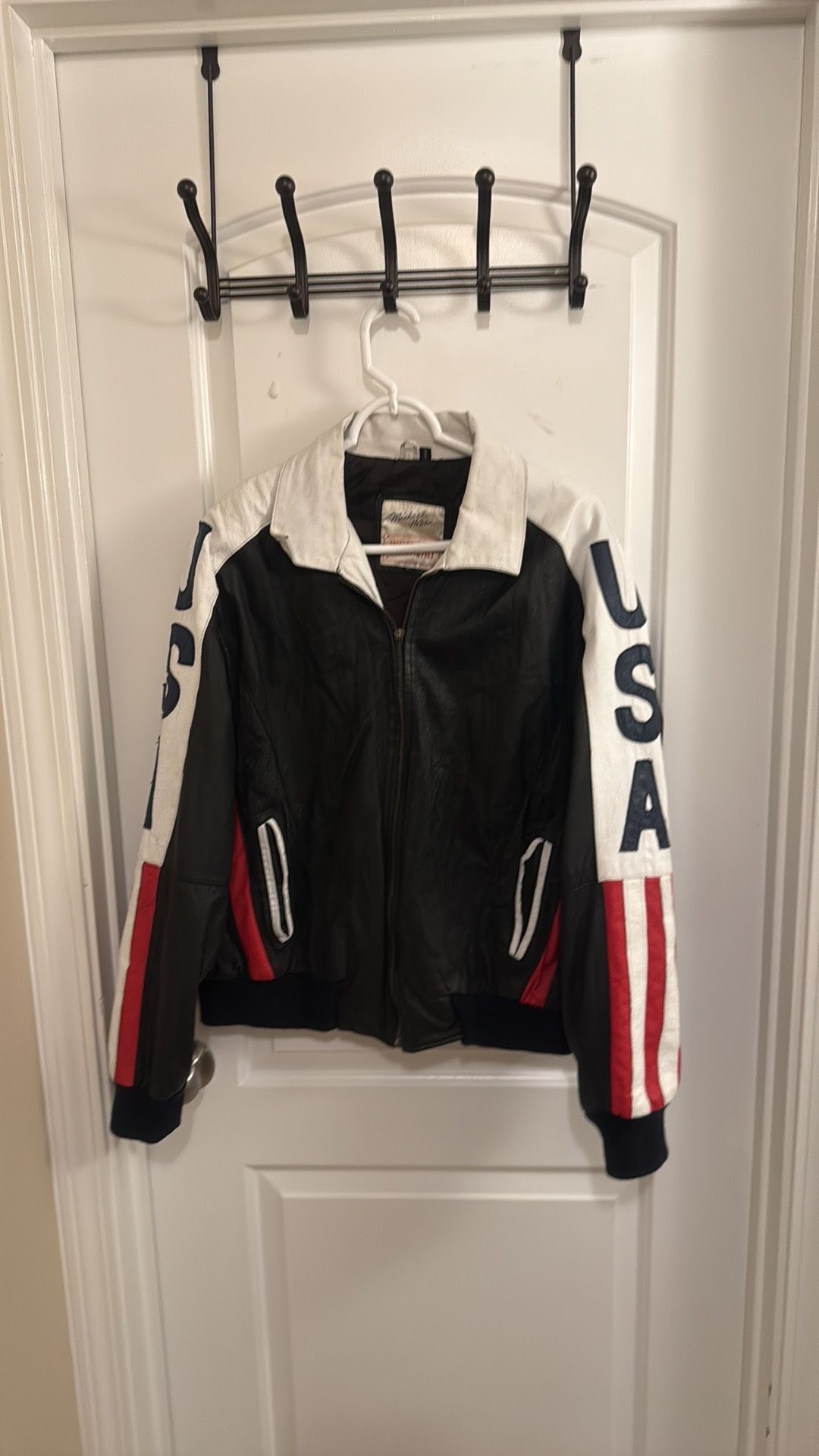 MICHEAL HOBAN LEATHER USA JACKET
