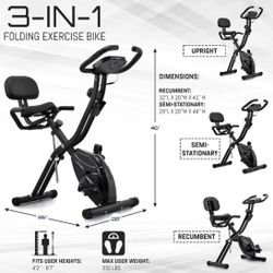 Workout Bike For Home - 2 In 1 / 10 Level Magnetic Resistance Exercise Bike