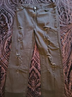 Shein Curve high waist black ripped skinny jeans