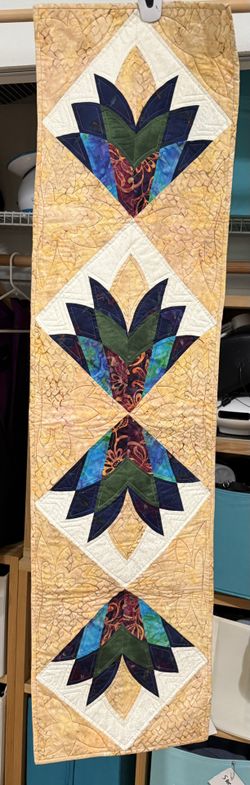 Handmade Quilted Table Runner – 55" x 14” – Patchwork Design