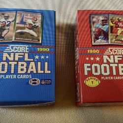 1990 SCORE NFL Football Hobby Boxes X 2 ALL 72 Packs Are Still SEALED