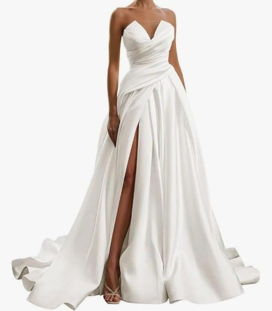 Satin wedding dress- Pluse Size 18W.