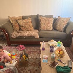 Sofa With Two Big Seats Sleeper Has Full Size Mattress 