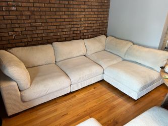 4 piece modular couch sofa sectional with 2 ottomans