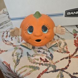 Vintage Anthromorphic Ceramic Pumpkin