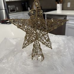 Gold glittery tree topper- 12 inches - no lights
