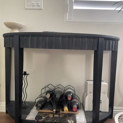 Scallop Black Wood Console Table 