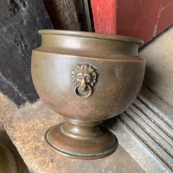 Perfect Brass Planter With Lions