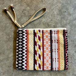 new embroidered boho canvas zipper pouch