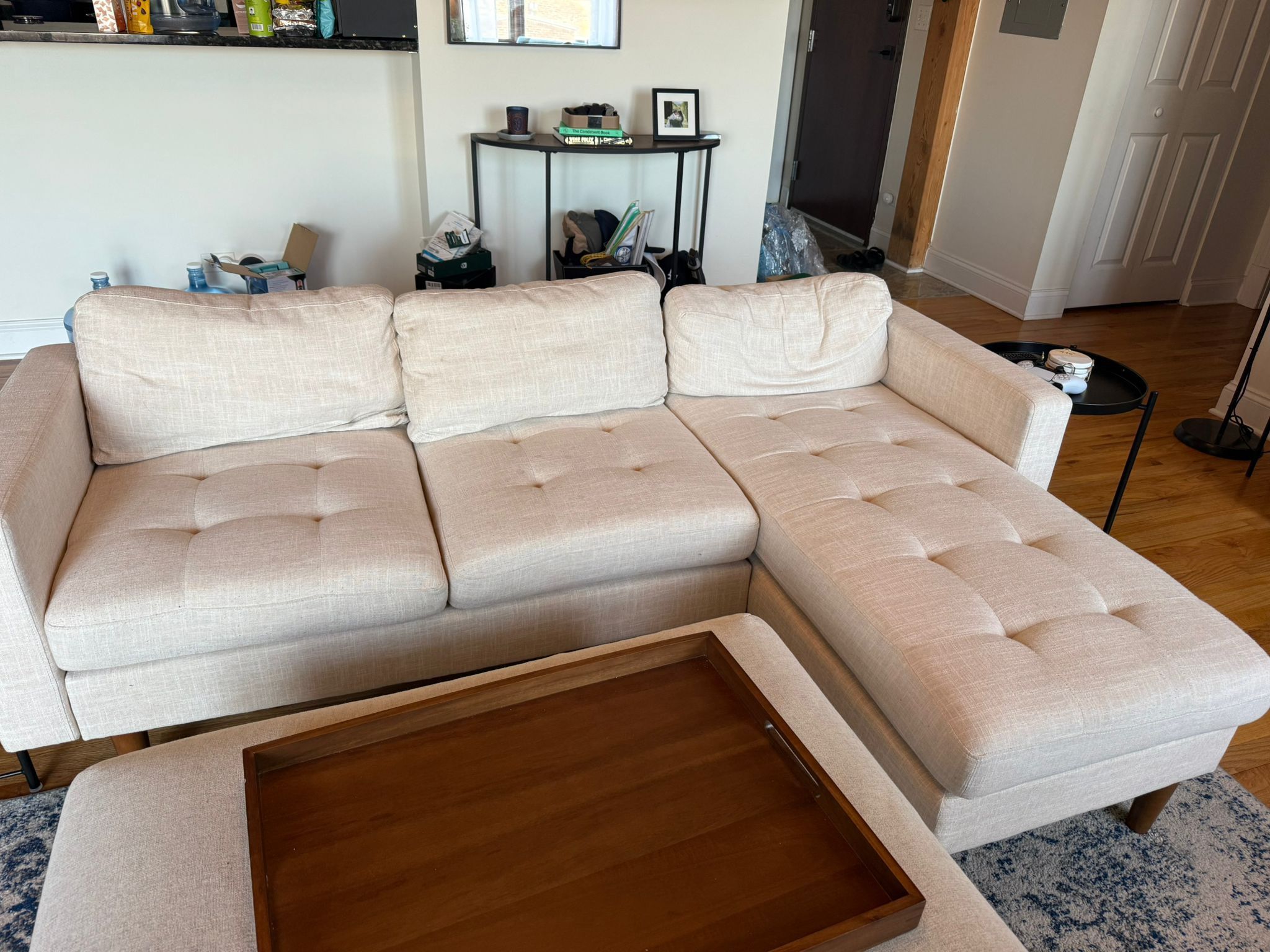 Off-white Beige small Sectional For Sale!