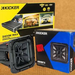 Kicker 2400 Watts Mono Amplifier L7 Solo-Baric Bass Speaker L7S8 8" Dual Voice Coil Subwoofer Package 🚨 Payment Options Available 🚨 No Credit Needed