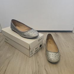 Style & Co Silver Flats Ballet Slip On Shoes Embellished Women’s Sz 6.5 M