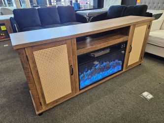 Tv Stand Fired Place Electric Heather Bluetooth Speaker LED Light $199