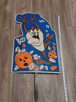 Vtg 90's Halloween Taz sign