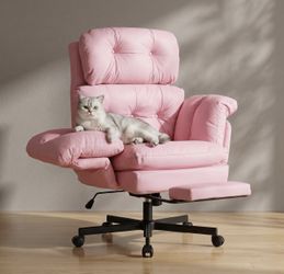 Brand New Pink Criss Cross Office Chair with Footrest – New in Box